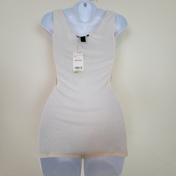 MNG Suit Sleeveless Chiffon Overlay Top Size XS Bow Detail Sheer Cream NWT - Picture 4 of 7